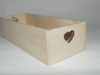 Scatola in legno cuore cm 9, 5 x 24, 5 x 6
