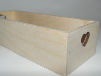 Scatola in legno cuore cm 9, 5 x 24, 5 x 6