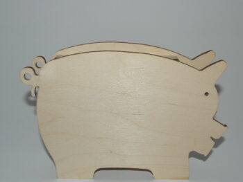 Salvadanaio in legno di faggio sagoma maialino
