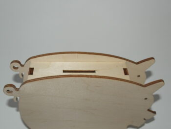 Salvadanaio in legno di faggio sagoma maialino
