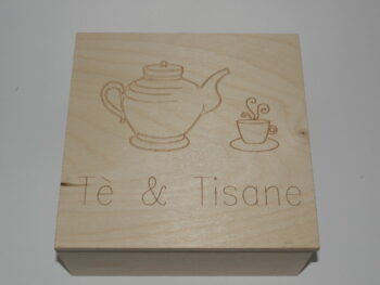 Scatola in legno incisa a laser cm 19x19x7