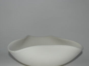 Ciotola 3 angoli in terracotta bianca cm 24