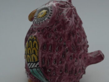 Gufo in ceramica di Castelli realizzato a mano