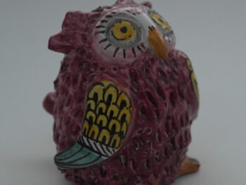 Gufo in ceramica di Castelli realizzato a mano