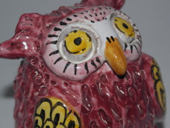 Gufo in ceramica di Castelli realizzato a mano
