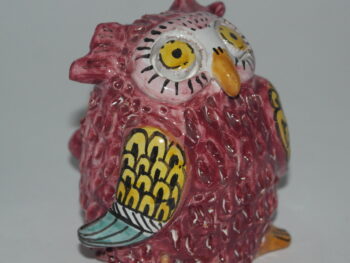 Gufo in ceramica di Castelli realizzato a mano