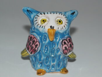 Gufo in ceramica di Castelli realizzato a mano