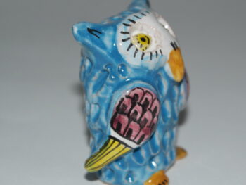 Gufo in ceramica di Castelli realizzato a mano