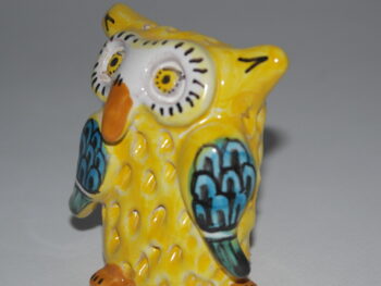 Gufo in ceramica di Castelli realizzato a mano