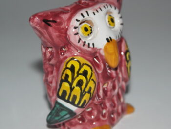 Gufo in ceramica di Castelli realizzato a manov