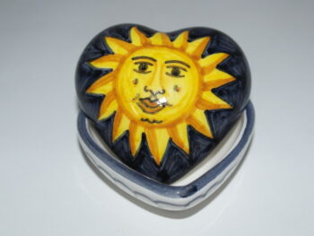 scatola in ceramica di castelli forma cuore cm 8