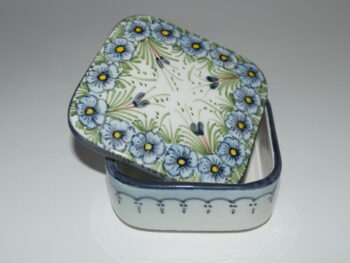 Scatola in ceramica di castelli dipinta a mano fiori