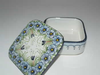 Scatola in ceramica di castelli dipinta a mano fiori