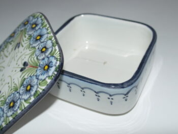 Scatola in ceramica di castelli dipinta a mano fiori