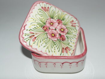 Scatola in ceramica di castelli dipinta a mano fiori