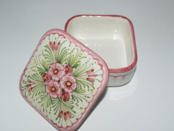 Scatola in ceramica di castelli dipinta a mano fiori