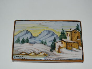 Mattone 8 x 14 in ceramica di Castelli dipinto a mano