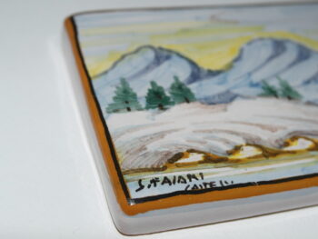 Mattone 8 x 14 in ceramica di Castelli dipinto a mano