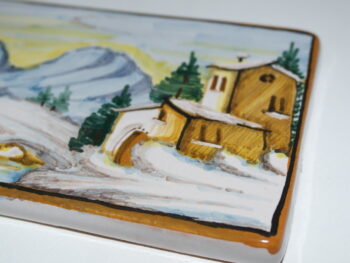 Mattone 8 x 14 in ceramica di Castelli dipinto a mano