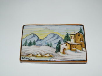 Mattone 8 x 14 in ceramica di Castelli dipinto a mano