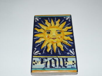 Mattone 8x14 in ceramica di Castelli dipinto a mano