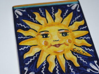 Mattone 8x14 in ceramica di Castelli dipinto a mano