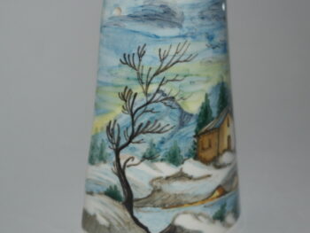 tegola in ceramica di castelli dipinta a mano