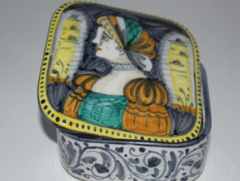 Scatola in ceramica di castelli dipinta a mano nobili