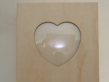 Scatola porta gioielli con coperchio porta fotografia a cuore