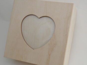 Scatola porta gioielli con coperchio porta fotografia a cuore