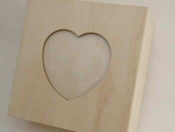 Scatola porta gioielli con coperchio porta fotografia a cuore