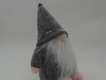 gnomo da arredamento con barba grigio cm 15