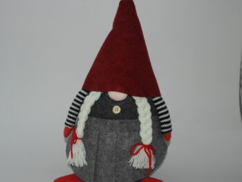 gnomo fermaporta in stoffa femmina cm 43