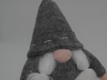 gnomo da arredamento con trecce grigio cm 15