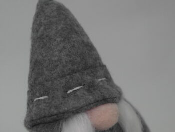 gnomo da arredamento con trecce grigio cm 15