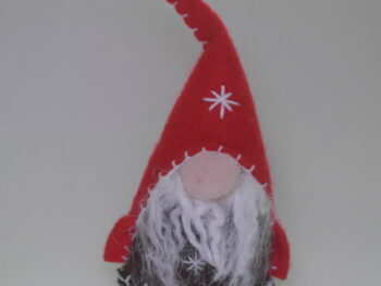 Gnomo maschio in stoffa cm 10 con cappello