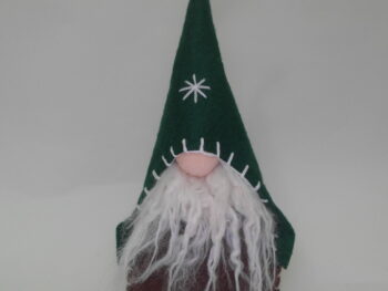 Gnomo maschio in stoffa verde cm 20 con cappello