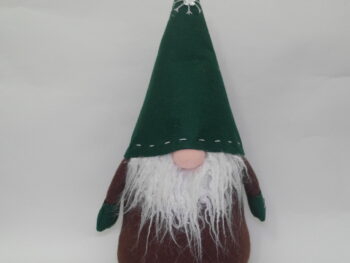 Gnomo fermaporta in stoffa verde cm 45 con cappello