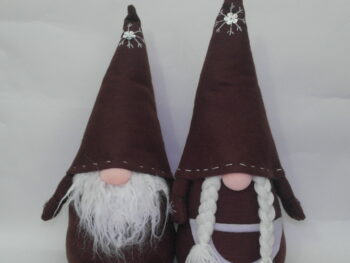 gnomo fermaporta in stoffa con cappello femmina