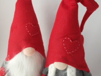 Gnomo fermaporta con cappello rosso e barba cm 45