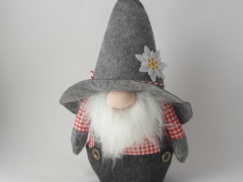 gnomo fermaporta con cappello e barba cm 44