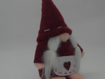 gnomo da arredamento con barba grigio cm 15