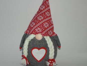 Gnomo fermaporta femmina in stoffa cm 45