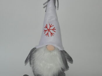 Gnomo fermaporta maschio cappello bianco cm 48