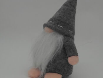 gnomo da arredamento con barba grigio cm 15