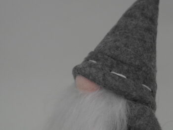 gnomo da arredamento con barba grigio cm 15