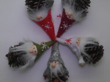 gnomo pigna con barba cm 9