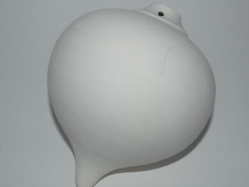 palla di natale in terracotta bianca da decorare