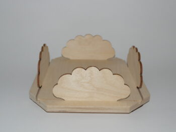portatovaliolo in legno quadrato forma nuvola