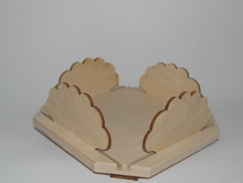 portatovaliolo in legno quadrato forma nuvola